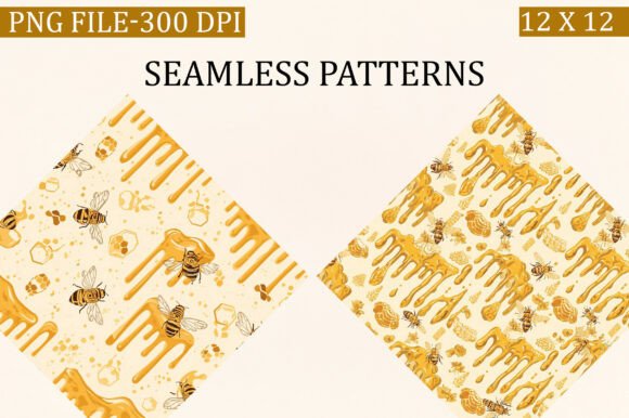 Bee Seamless Pattern, Honey Bees Paper: A Creative Tool for Digital Designers