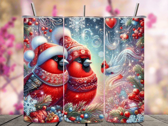 Cardinal Winter Scene Tumbler Wrap PNG: A Creative Solution for Custom Tumbler Designs