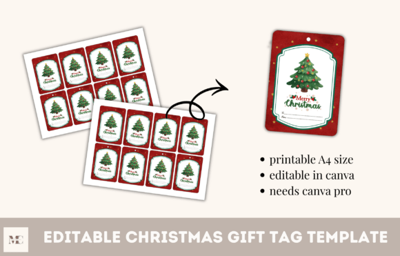 Christmas Gift Tag - Canva Template