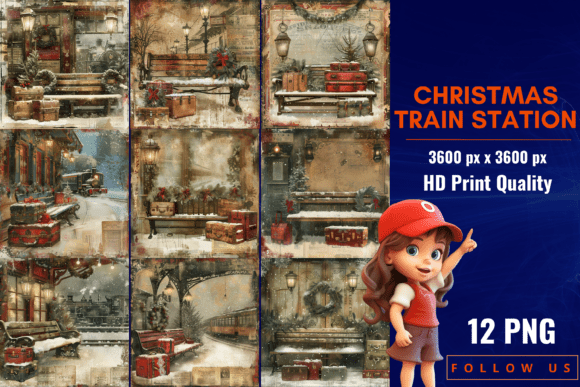 Christmas Train Station: A Magical Design for Holiday Crafts