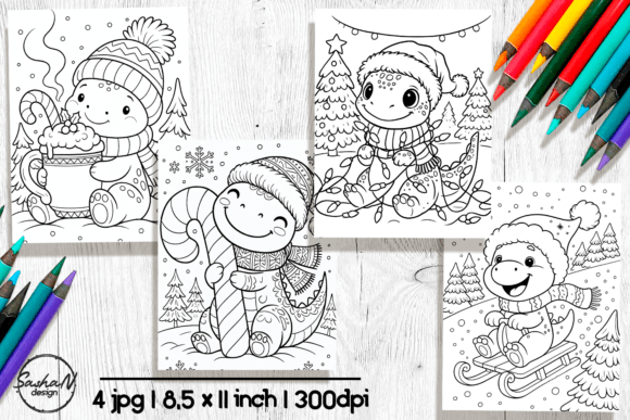 Cozy Christmas Dino Coloring Pages: A Unique Way to Embrace the Holiday Spirit