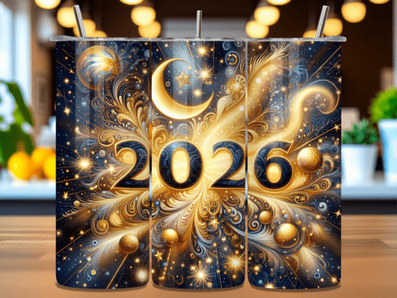 Crescent Moon Star 2026 Tumbler Wrap PNG: A Versatile Design for Creative Projects