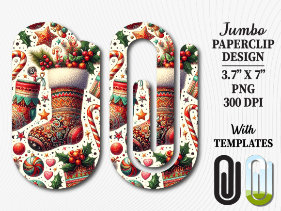 Enhance Your Creative Projects with the Christmas Stocking Jumbo Paperclip Sublimation Design