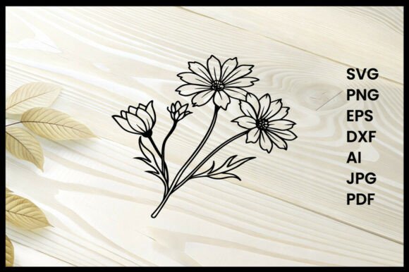 Flowers Silhouette Vector Illustration