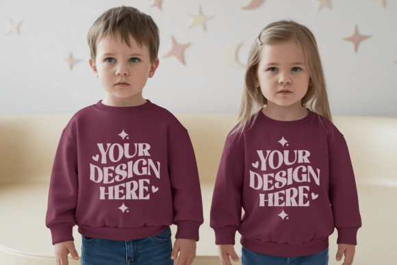 Gildan 18000B Kids Front Back Mockup