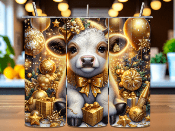 Golden Baby Cow New Year Tumbler Wrap: A Creative and Practical Choice for Your Business or Personal Projects