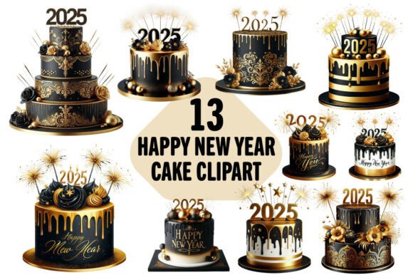 Happy New Year Cake 2025 Sublimation
