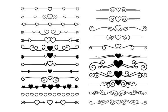 Heart Divider Line Elements: A Romantic Design Essential for Modern Creatives