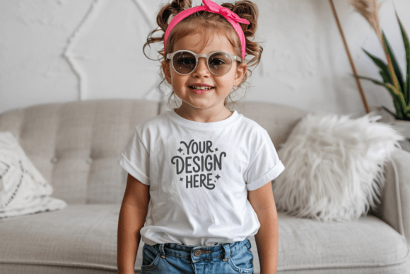 Kids Bella Canvas 3001T Tshirt Mockup 11
