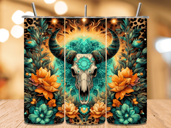 Leopard Print Bull Skull Tumbler Wrap: A Strategic Design for Creative and Business Use