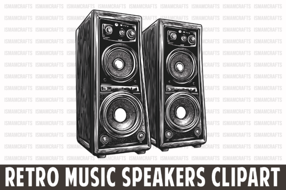Retro Music Speakers Clipart PNG: A Versatile Design Resource