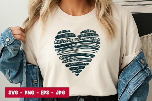 Teal Scribble Hand Drawn Heart Design: A Strategic Visual Tool for Creativity and Communication