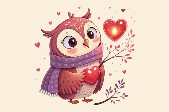 Valentine Day Owl Clipart Sublimation: A Creative Resource for Designers and Enthusiasts