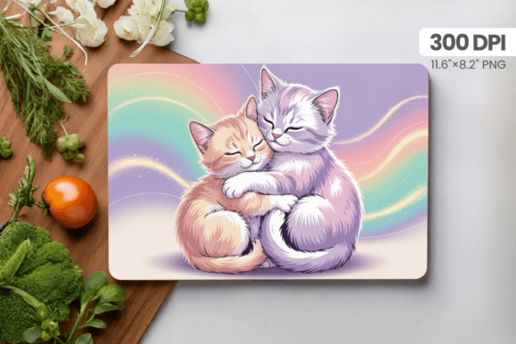 Valentine's Day Cat Couple Cutting Board