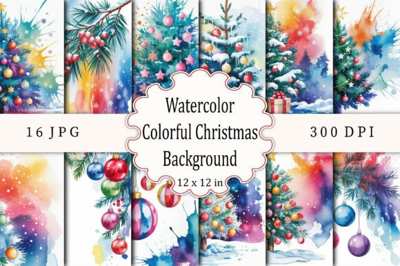 Watercolor Colorful Christmas Background: A Creative Tool for Seasonal Projects